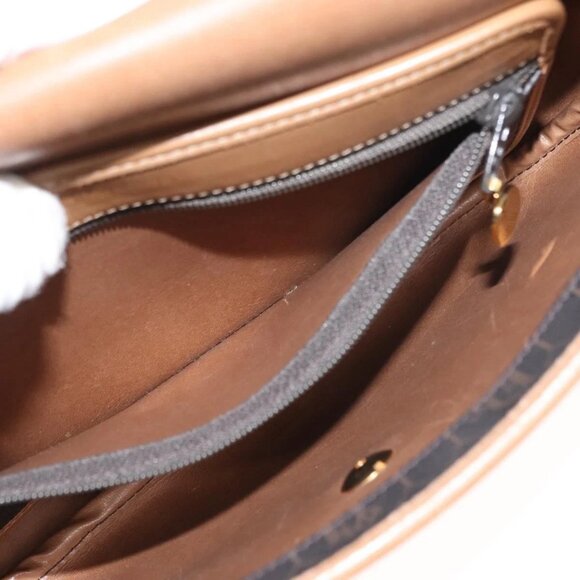 Christian Dior Honeycomb Canvas Shoulder Bag PVC Black Gold Auth BA7309 - Picture 13 of 16